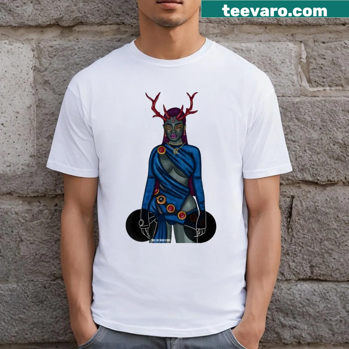 Illustration of Raven from Teen Titans on a T-shirt for teens — on a men's t-shirt