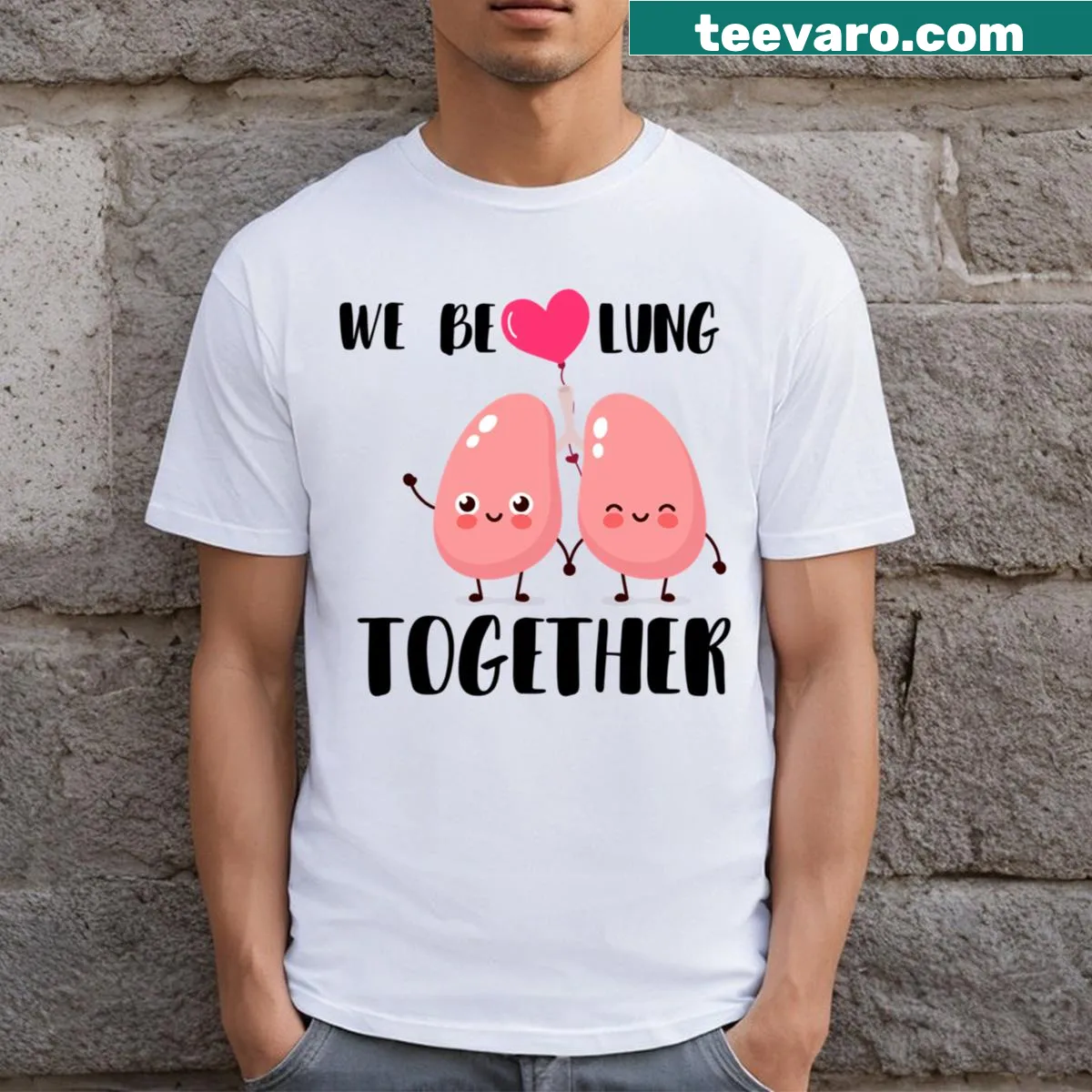 Funny Valentine's T-shirt for nurses with humorous respiratory therapy graphic — on a men's t-shirt
