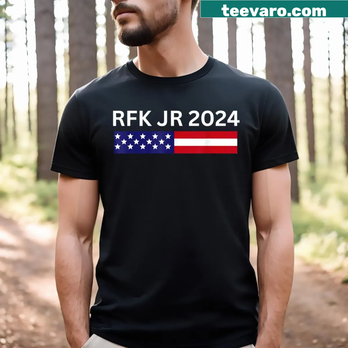 Rfk Jr For President 2024 graphic T-shirt — on a men's t-shirt