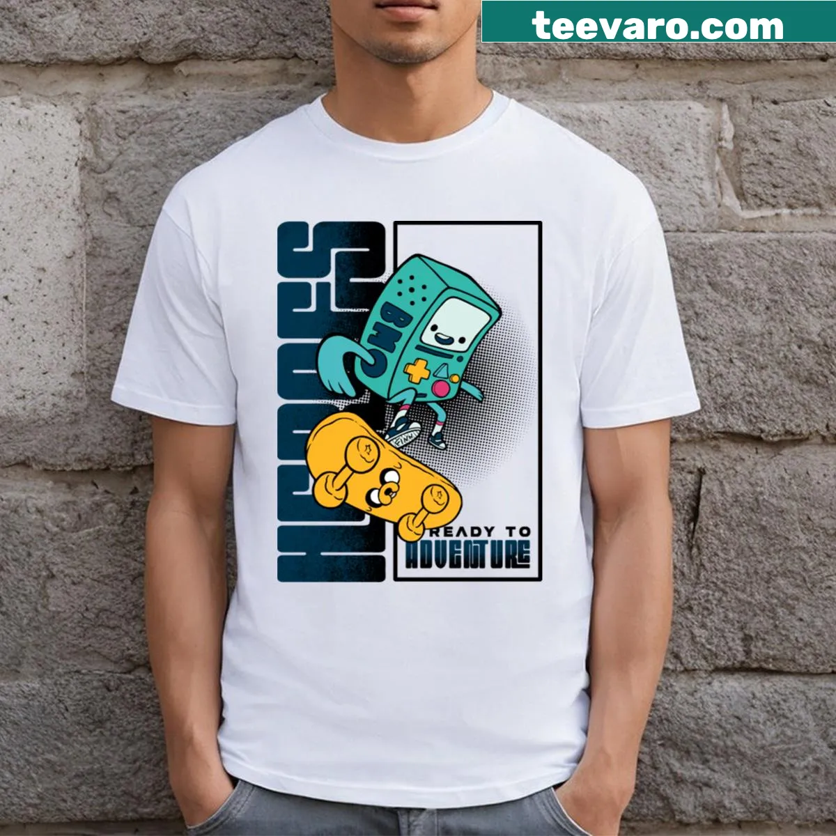 Playful graphic t-shirt for skateboard enthusiasts — on a men's t-shirt