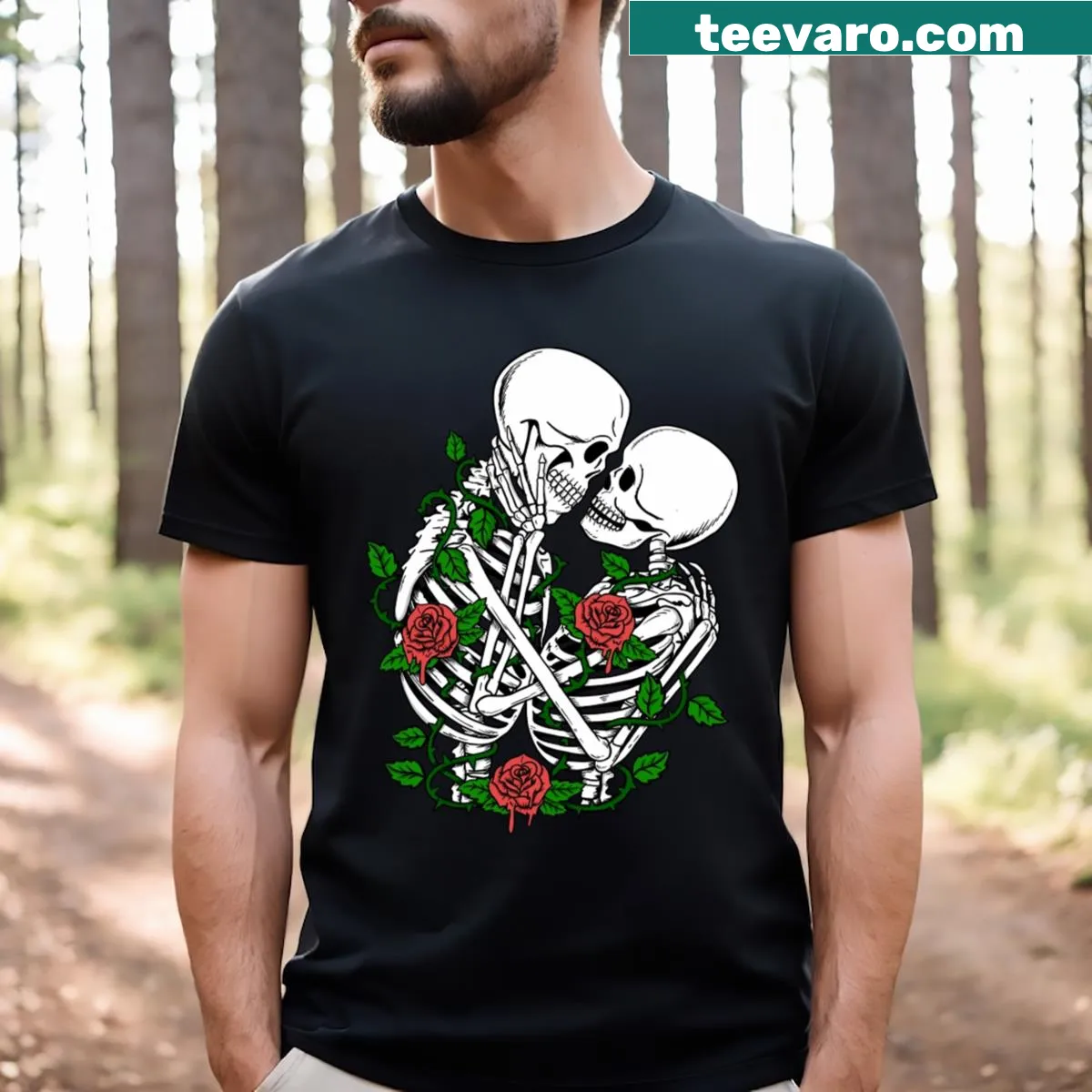 Skulls graphic on T-shirt — on a men's t-shirt