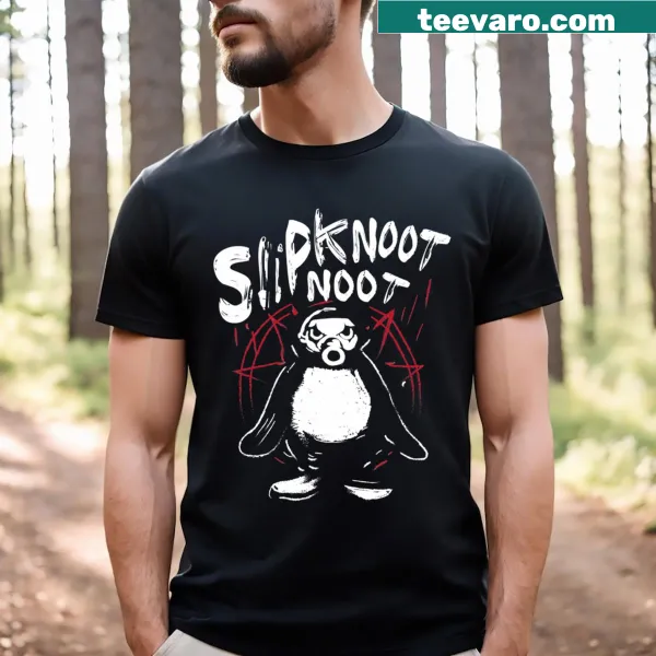 Edgy penguin design with goth elements for music lovers.