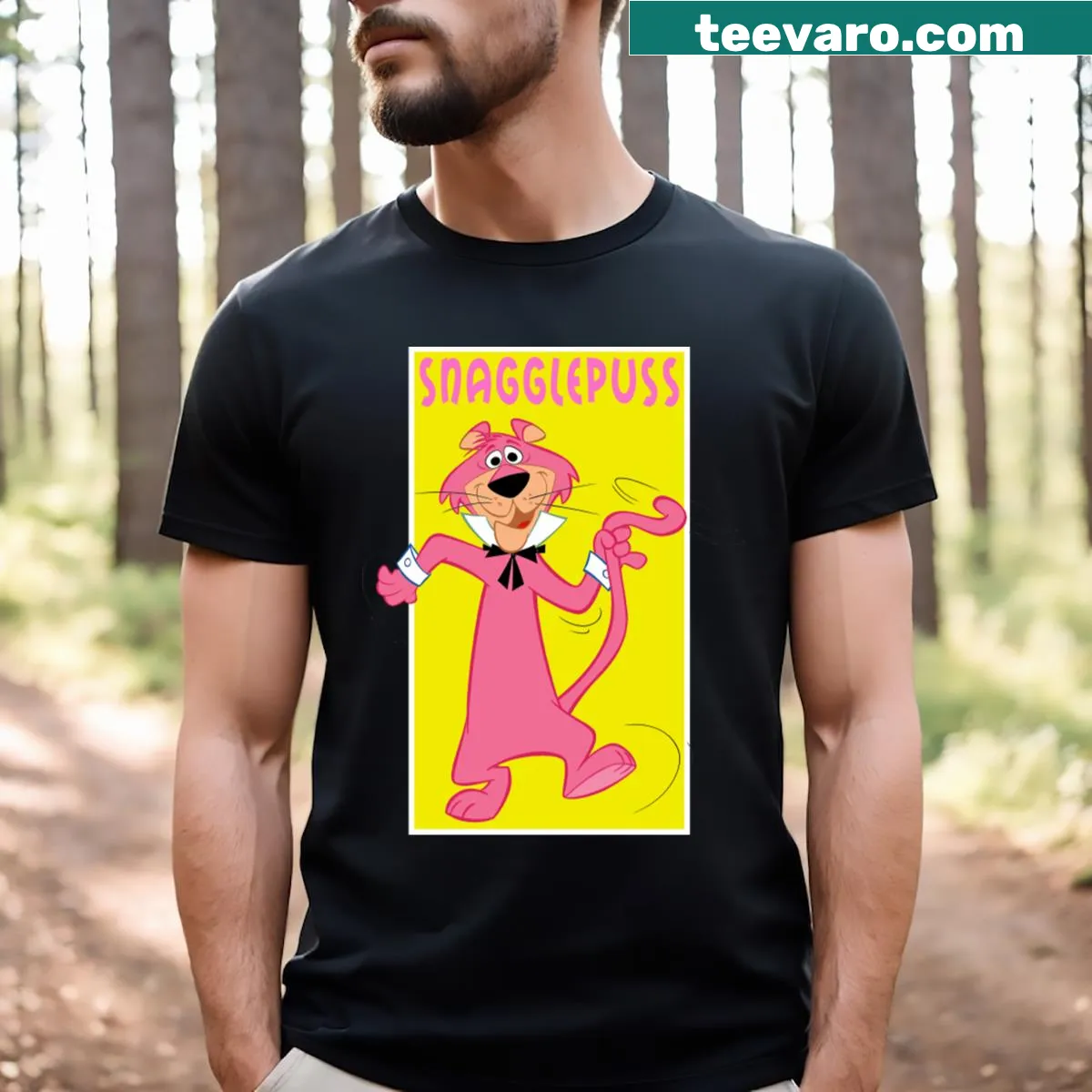 Cartoon Snagglepuss T-shirt featuring the beloved classic character — on a men's t-shirt