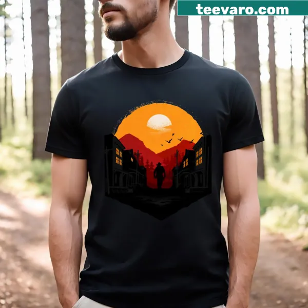 Valentine Sunset T-shirt with a serene sunset graphic