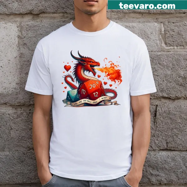 D&D themed Valentine's Day shirt with whimsical graphics
