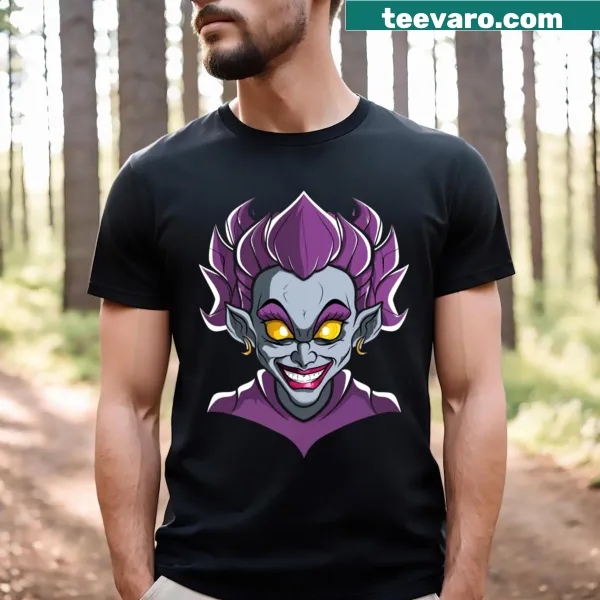 Anime vampire character graphic on a playful t-shirt