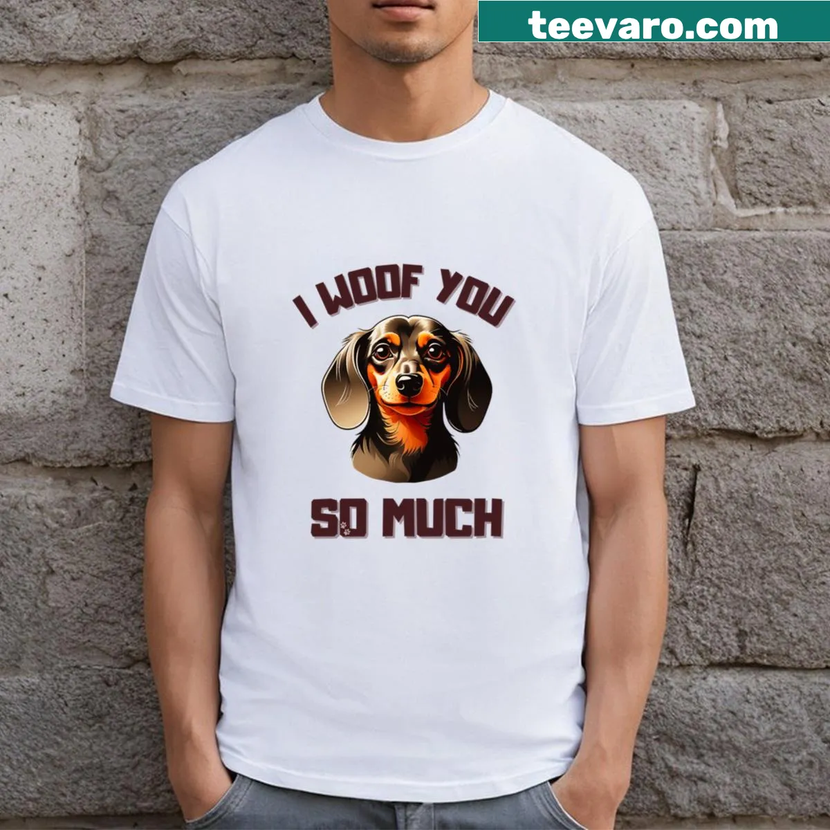 Cute T-shirt with a pun about loving dogs — on a men's t-shirt