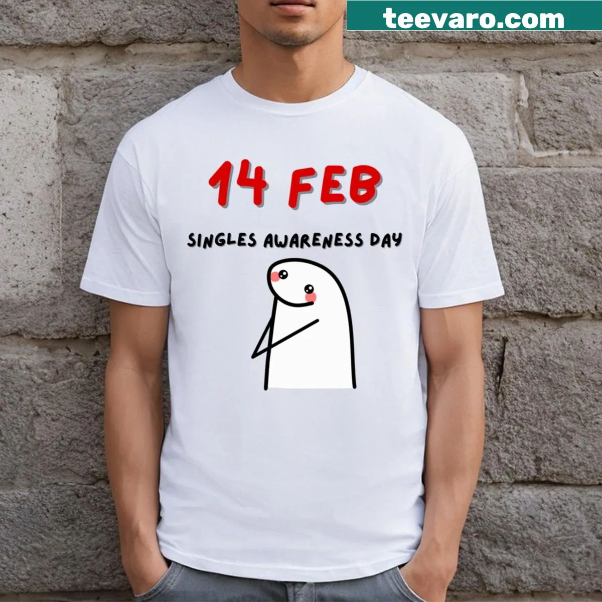 Funny Singles meme T-shirt for Valentine's Day — on a men's t-shirt