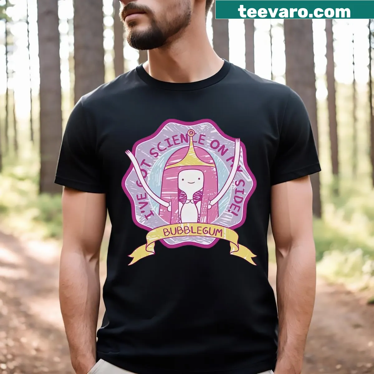 Illustration of Princess Bubblegum from Adventure Time. — on a men's t-shirt