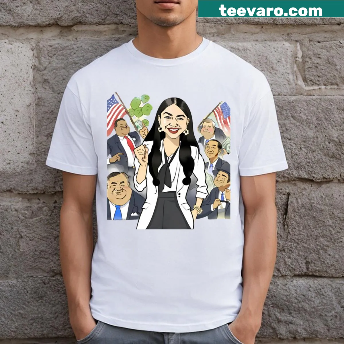 Funny T-shirt with 'Tax The Rich' phrase in anime style. — on a men's t-shirt