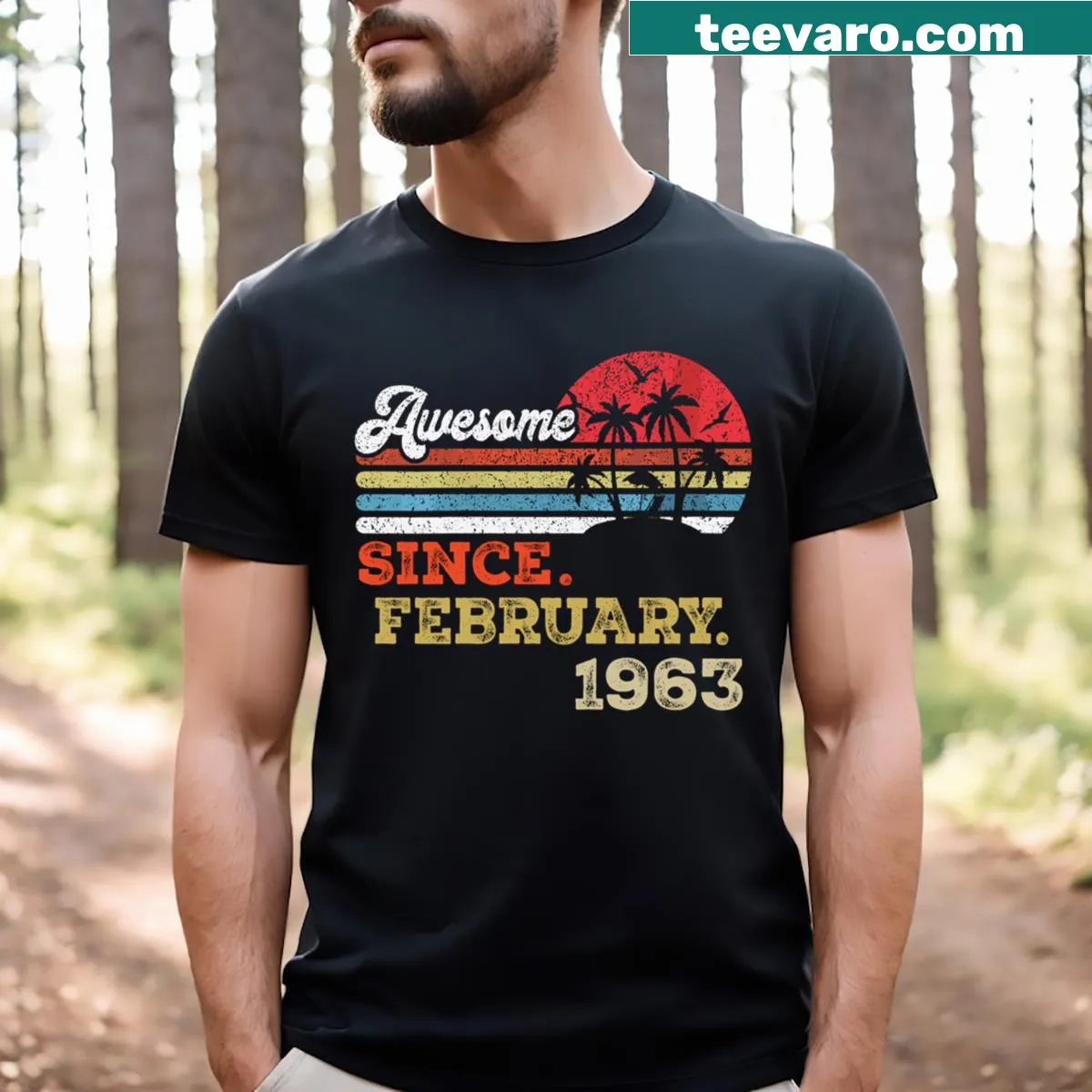 Limited edition T-shirt celebrating 61 years since February 1963 — on a men's t-shirt