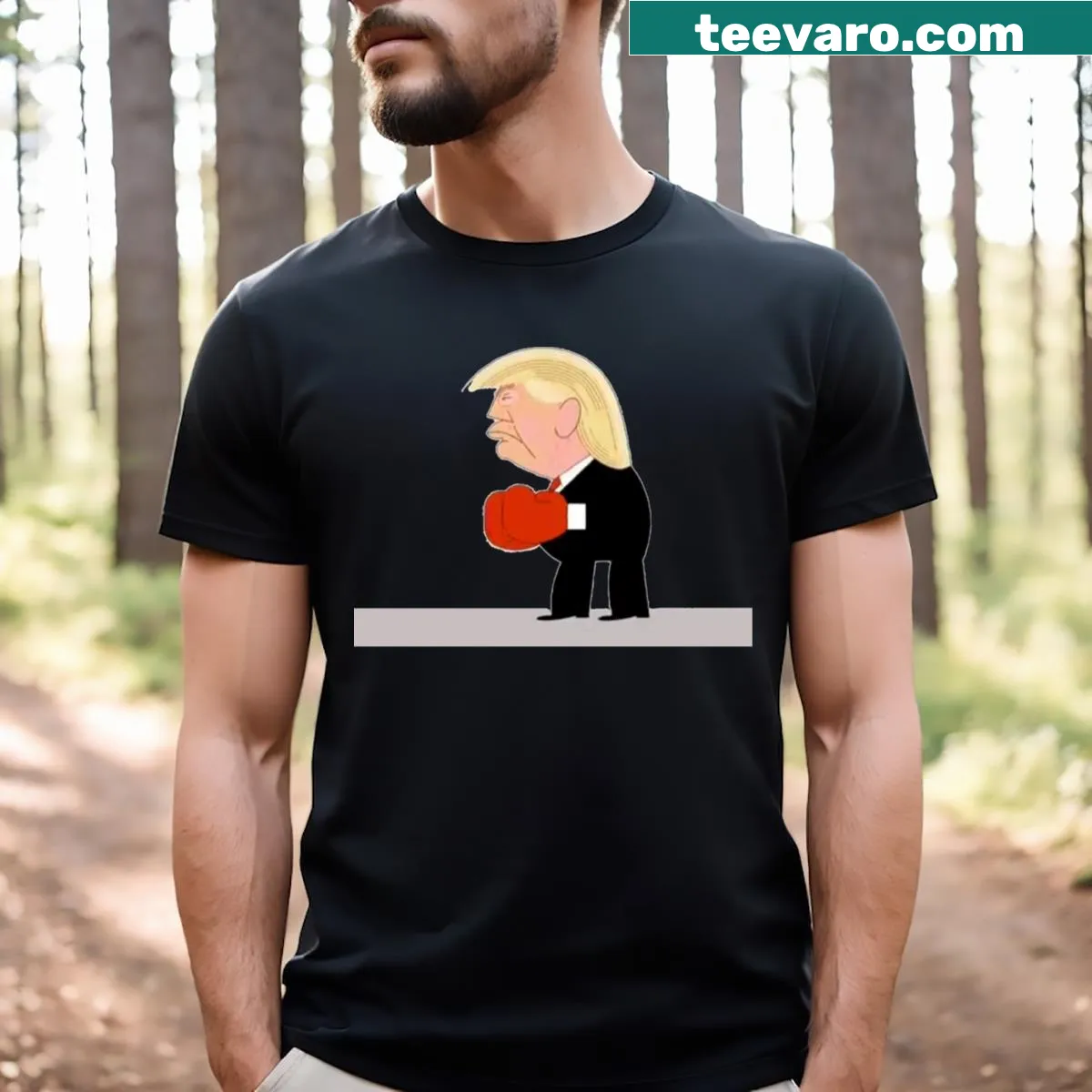Minimalist boxing-themed t-shirt with a stylish graphic — on a men's t-shirt