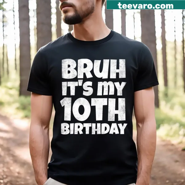 Funny 10th birthday t-shirt with playful typography for boys