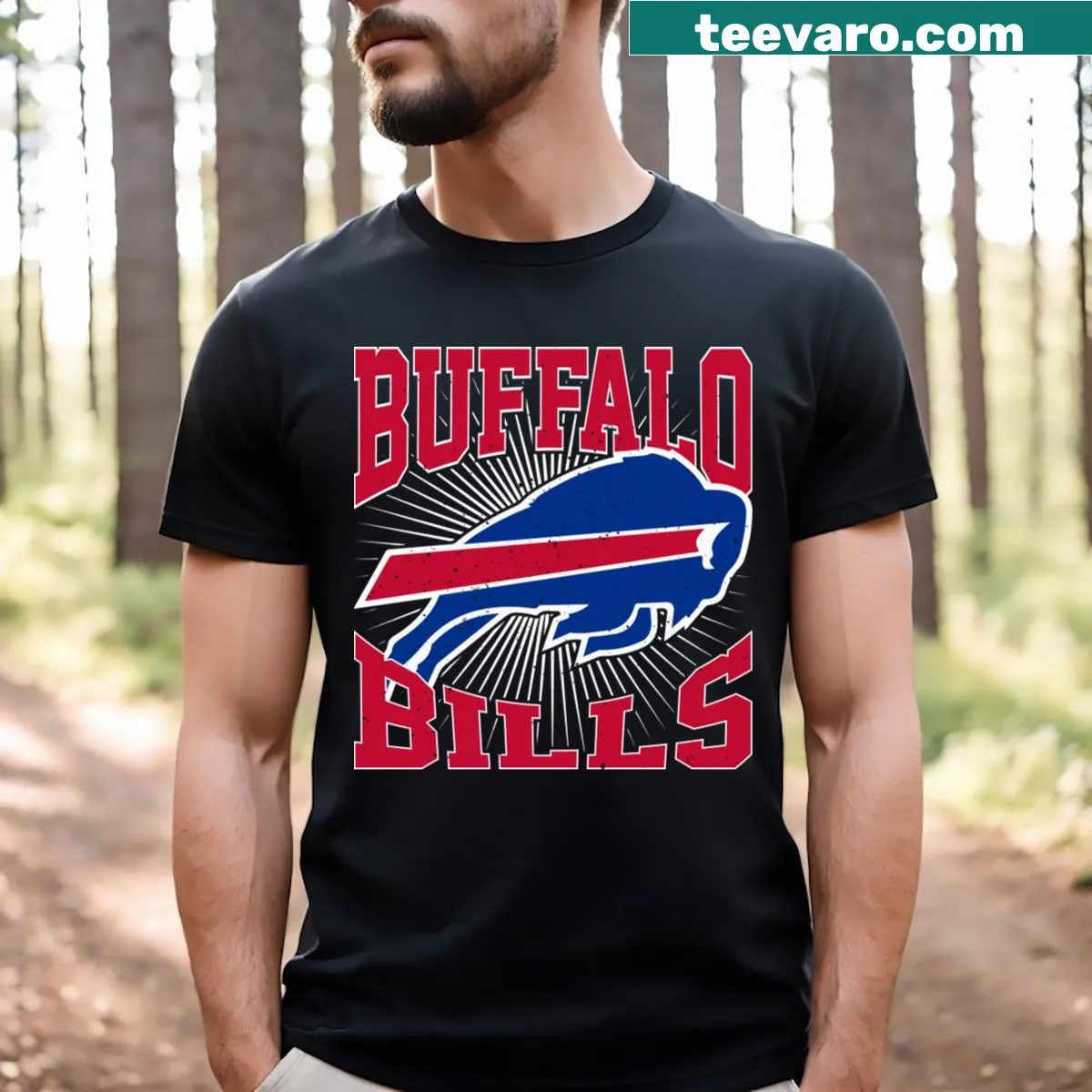 Buffalo Bills fan t-shirt with emblematic team design — on a men's t-shirt