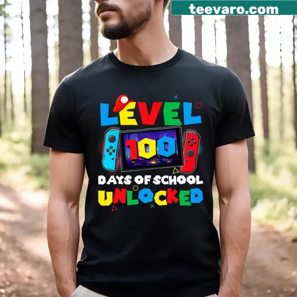 T-shirt featuring a gaming controller and school-themed graphics for kids