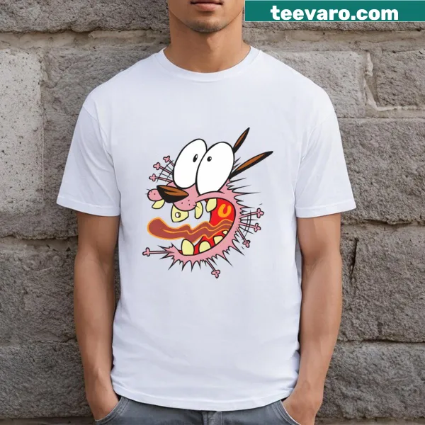 Courage the Cowardly Dog illustration on T-shirt