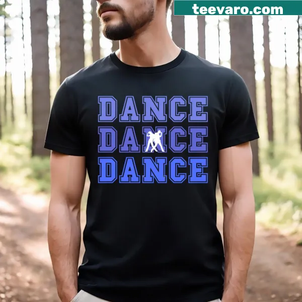 Typography T-shirt with 'Dance Till The Music Stops' text