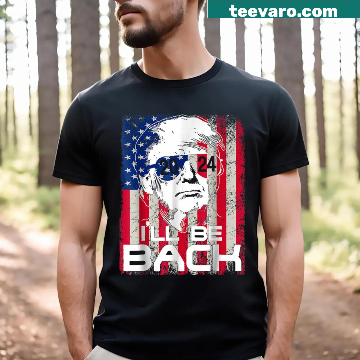 Vintage USA flag design with 'Vote 2024' text — on a men's t-shirt
