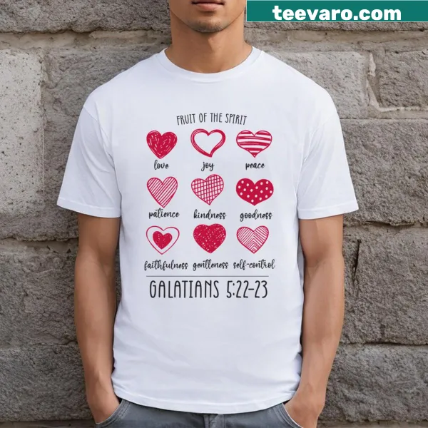Heart design with text 'Fruit Of The Spirit' referencing Galatians 5:22-23