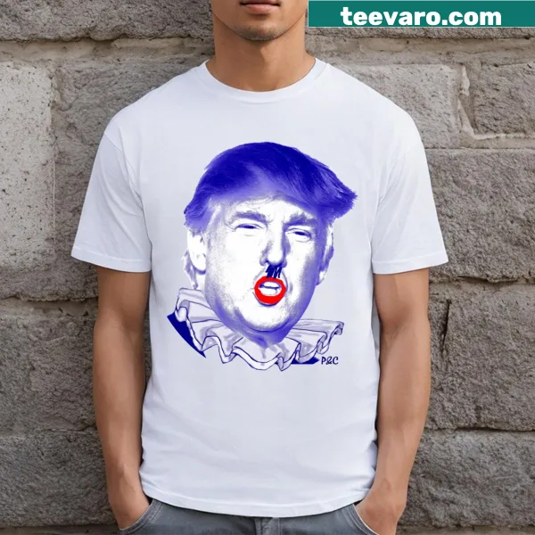Graphic shirt with anti-Trump imagery and text