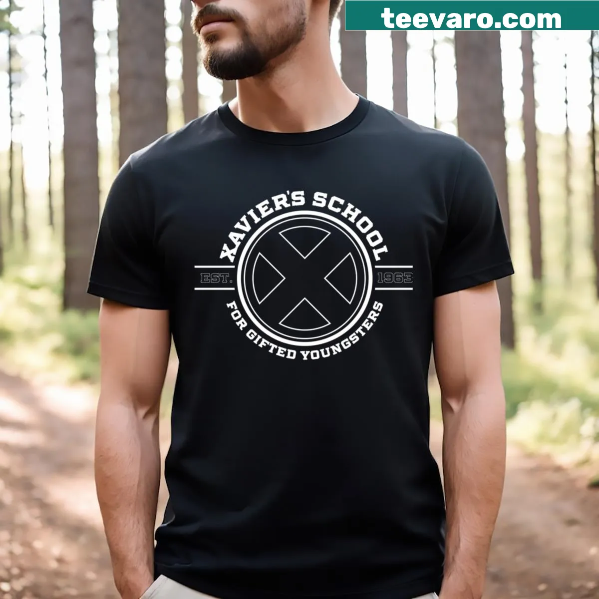 T-shirt with playful typography celebrating gifted youngsters — on a men's t-shirt