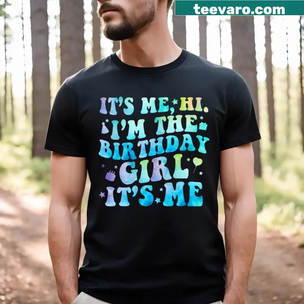 Cute birthday girl T-shirt with playful typography