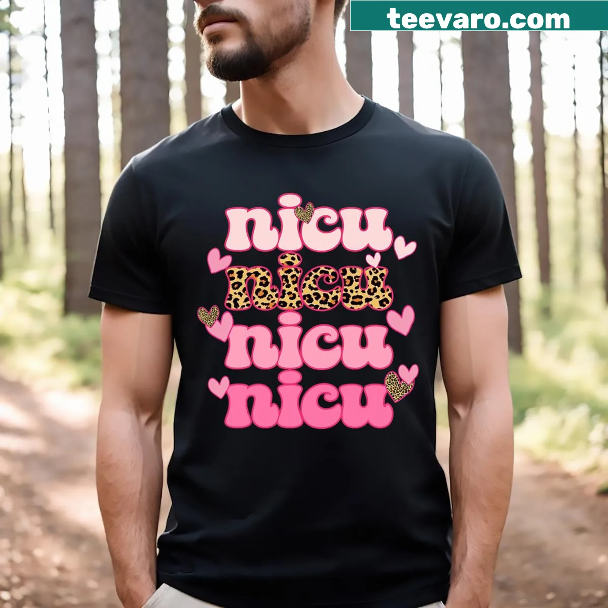 Cute heart graphic for NICU nurses on Valentine's Day — on a men's t-shirt
