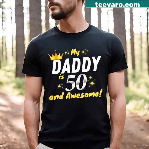 Typography T-shirt celebrating Dad's 50th birthday