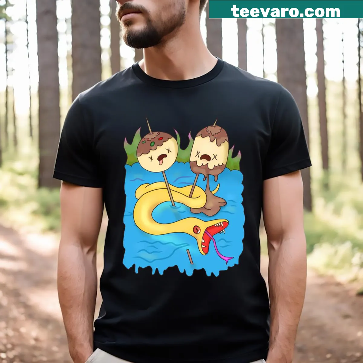 Graphic t-shirt featuring Princess Bubblegum's favorite rock from Adventure Time — on a men's t-shirt