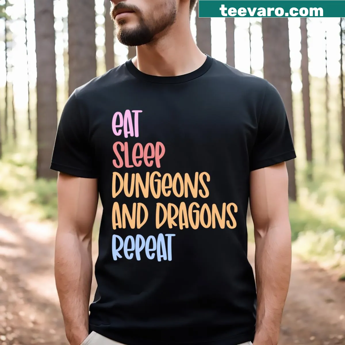 Vintage Dungeons and Dragons graphic on Repeat T-shirt. — on a men's t-shirt