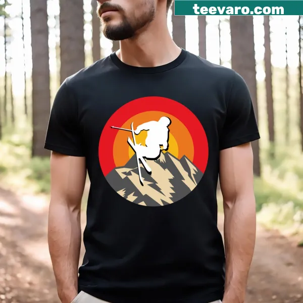Ski logo design t-shirt for skiing enthusiasts