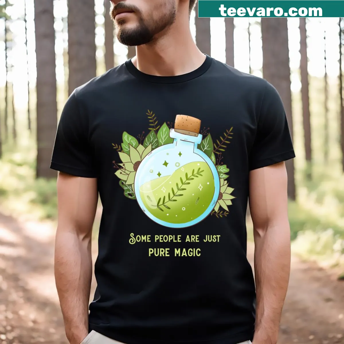 Whimsical t-shirt with the phrase 'Some People Are Just Pure Magic' — on a men's t-shirt
