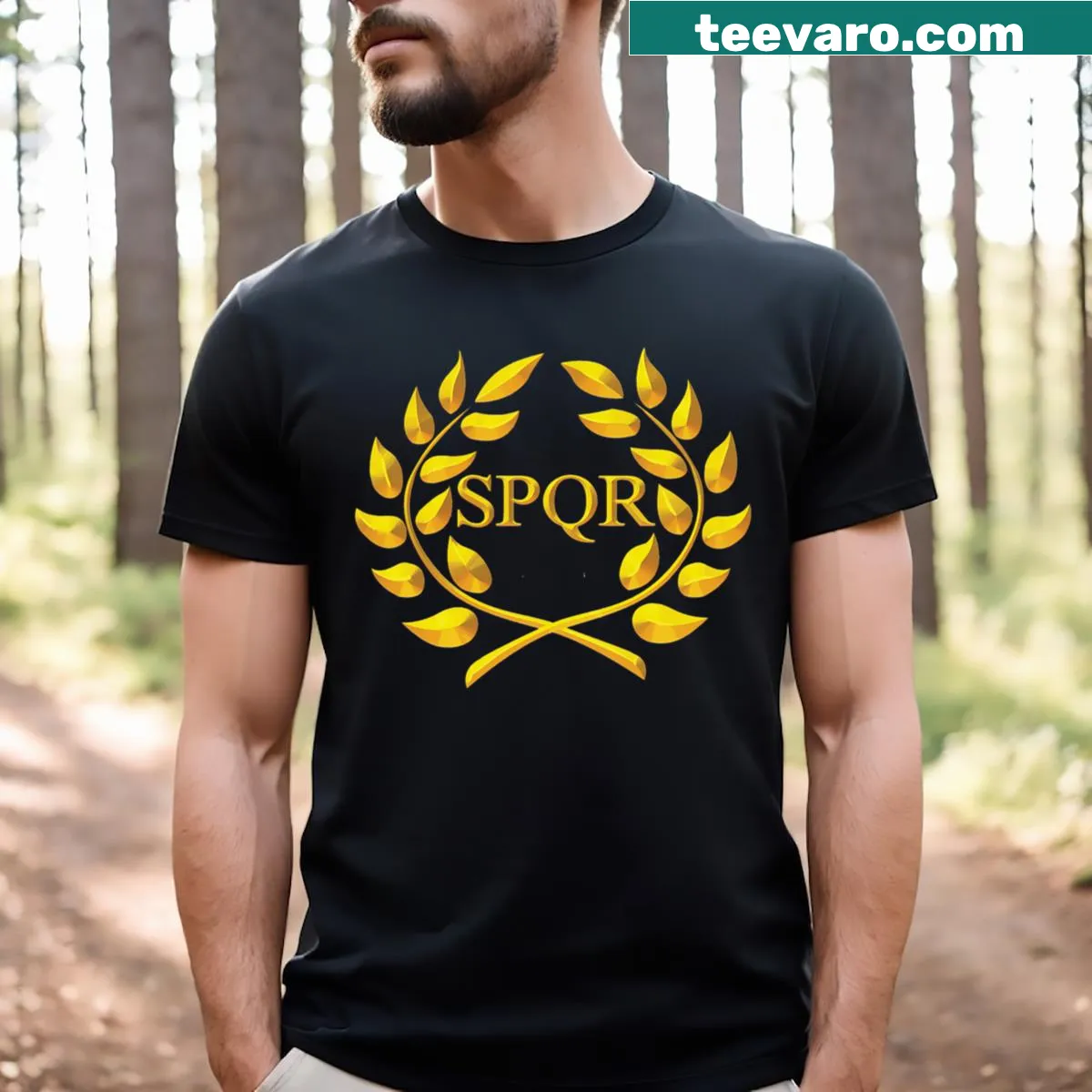 SPQR Camp Jupiter emblem graphic T-shirt with bold design — on a men's t-shirt
