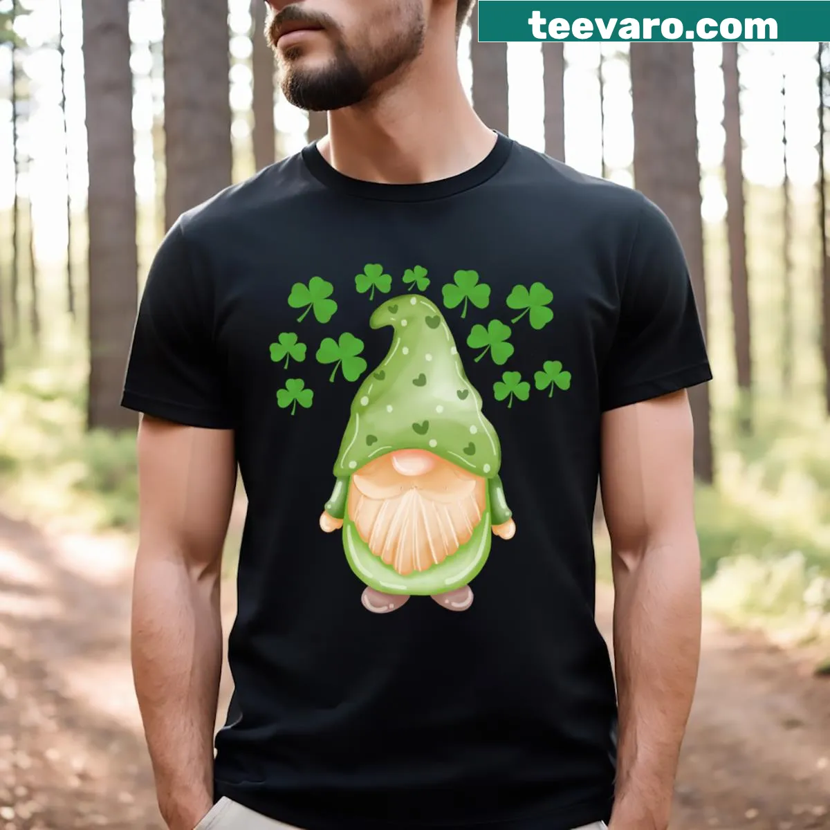Funny St. Patrick's Day t-shirt featuring Pat Mc Crotch and Irish flag — on a men's t-shirt