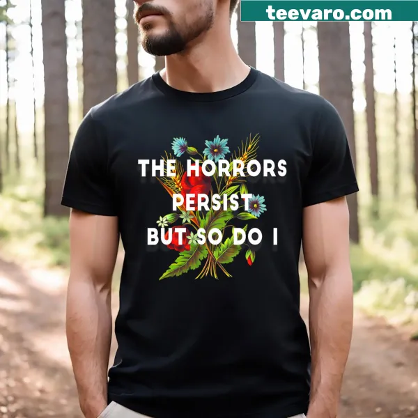 Whimsical flower design with humorous text on t-shirt