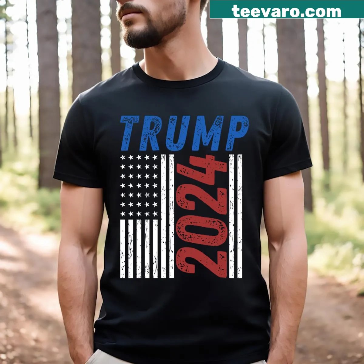 T-shirt with 'Make America Great Again' graphic for Trump supporters — on a men's t-shirt