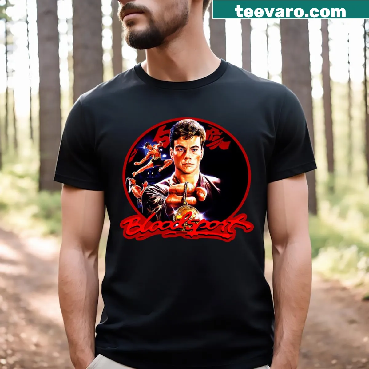 T-shirt inspired by Jean-Claude Van Damme in Bloodsport — on a men's t-shirt