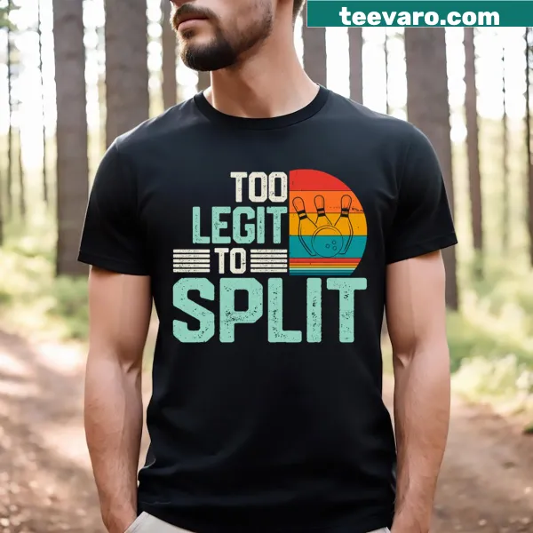 Retro bowling shirt with 'Too Legit To Split' slogan