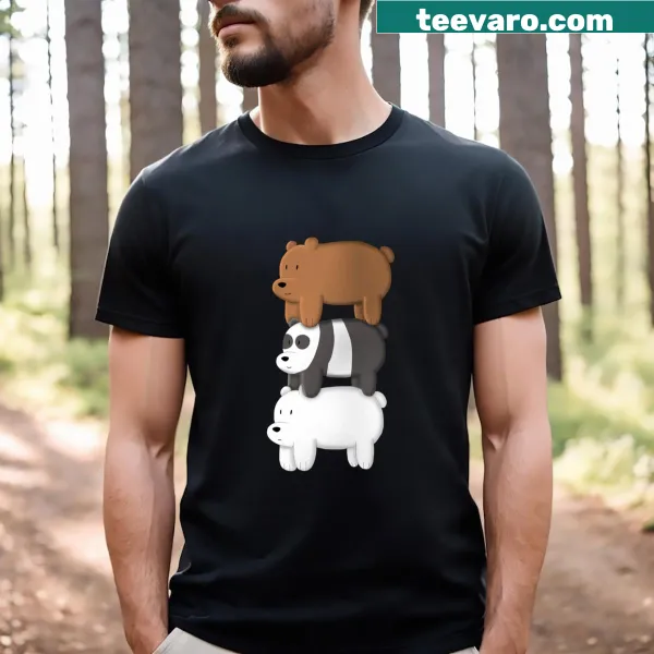 T-shirt featuring cartoon bears from We Bare Bears