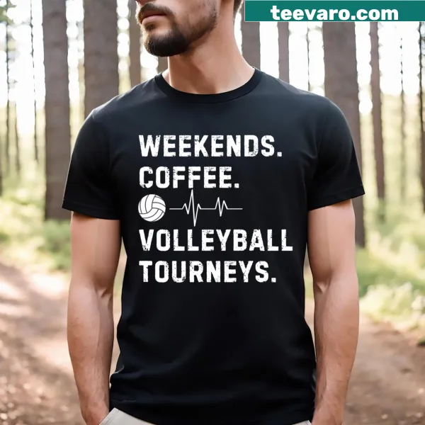 T-shirt for moms featuring coffee and volleyball themes