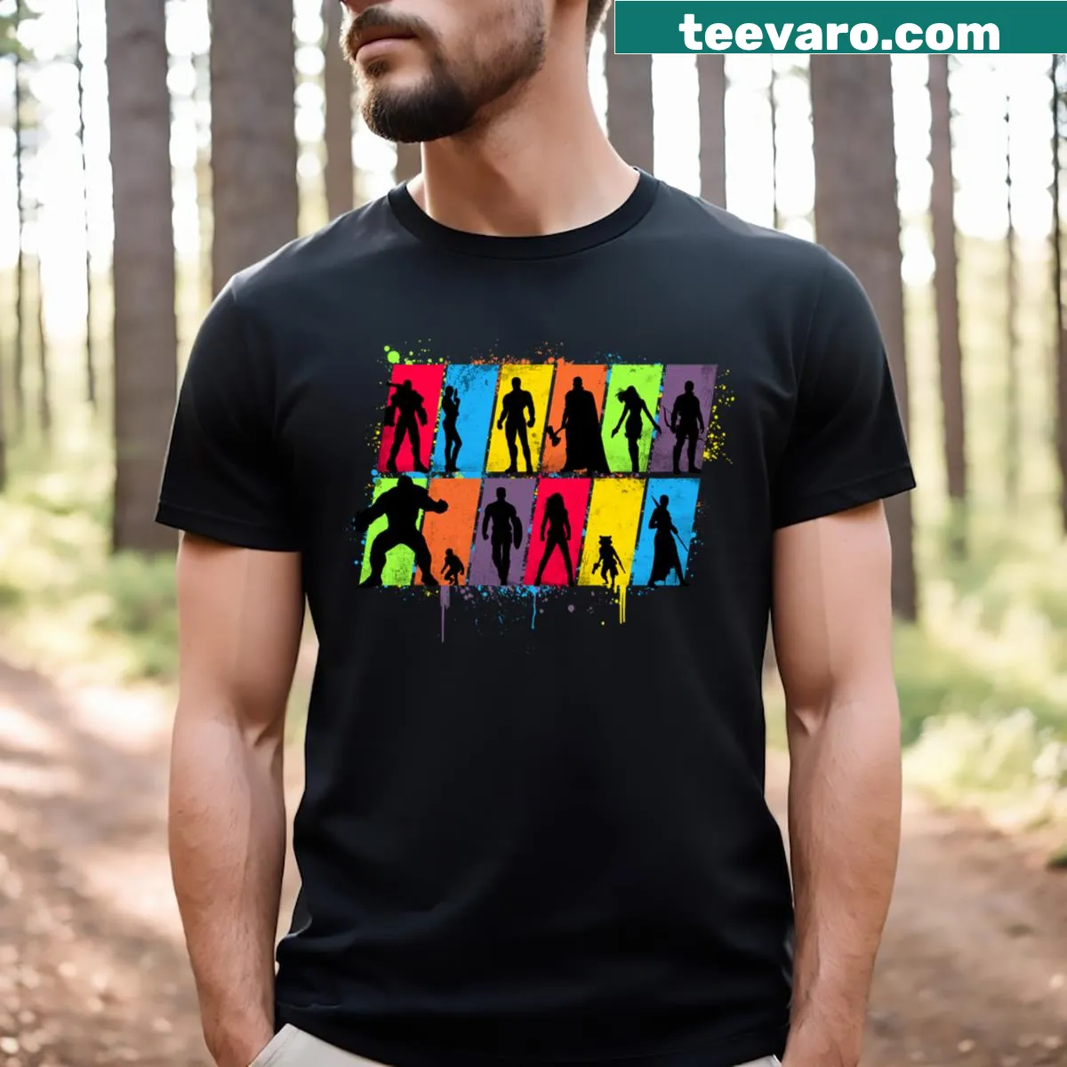 Inspirational superhero-themed t-shirt with bold text — on a men's t-shirt