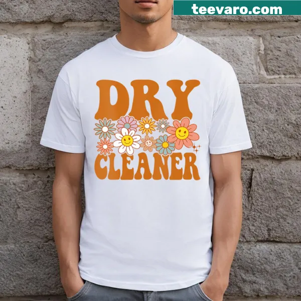 V-neck t-shirt featuring a laundry service job title graphic