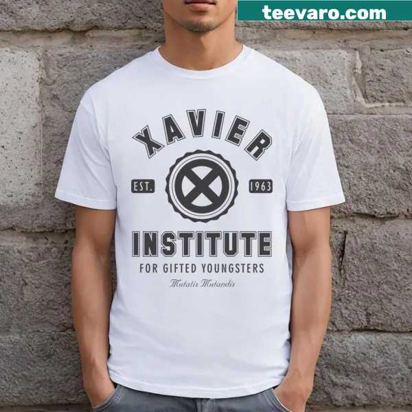 Xavier Institute logo T-shirt, perfect for X-Men fans.