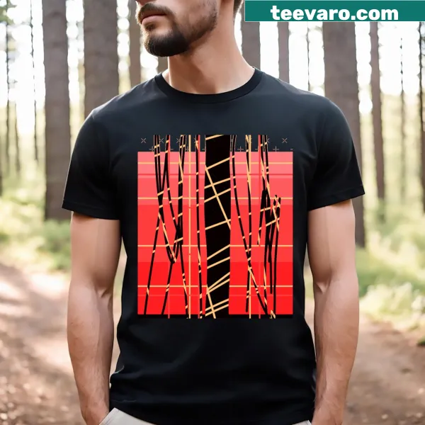 Minimalist abstract T-shirt design with artistic shapes