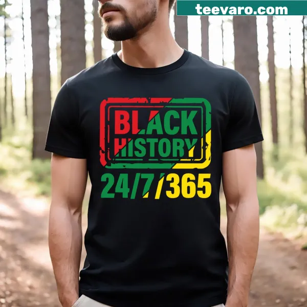 T-shirt celebrating Black History Month with meaningful typography