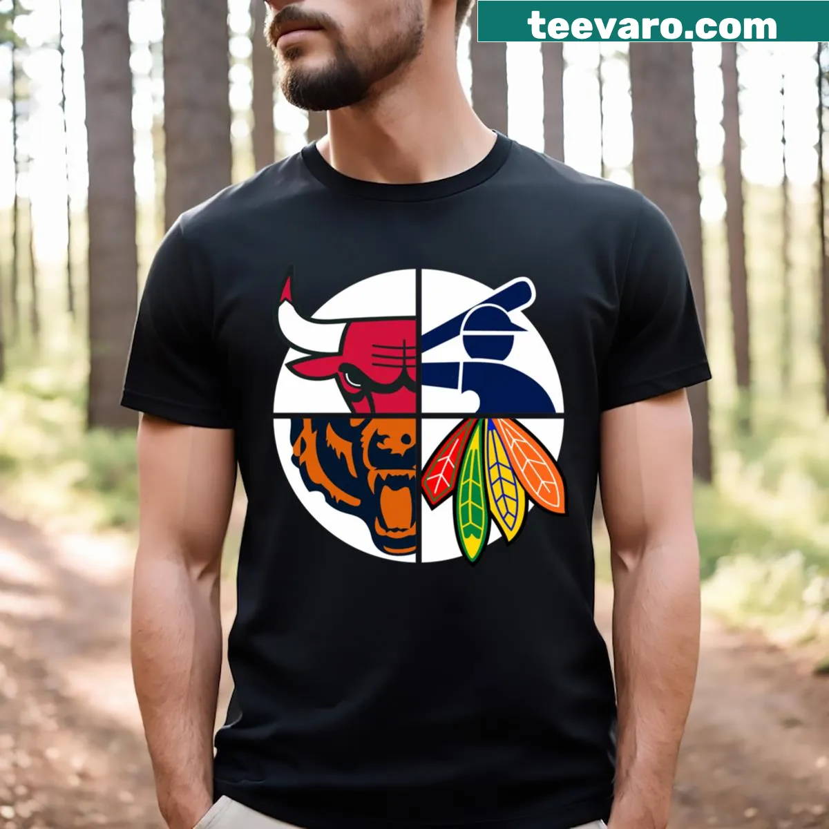 Chicago Southside sports-themed graphic T-shirt — on a men's t-shirt