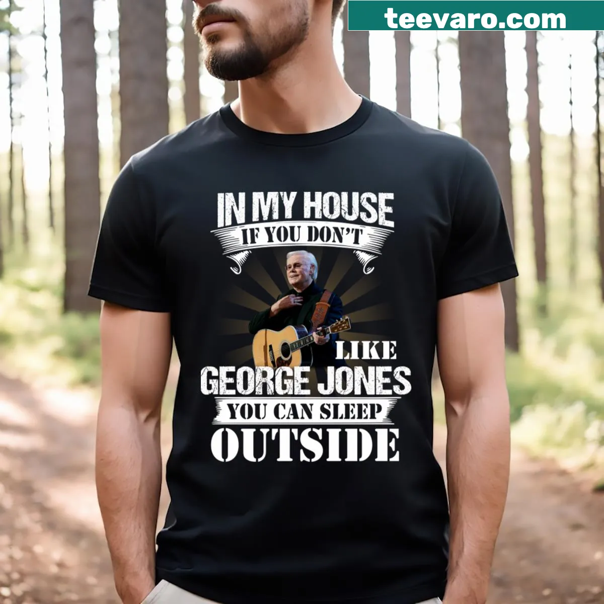 Vintage-style T-shirt celebrating country music legends — on a men's t-shirt