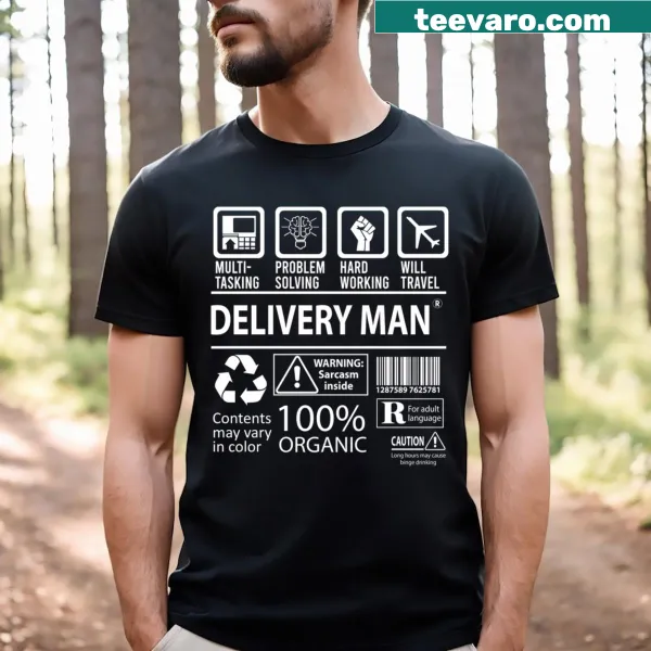 T-shirt celebrating delivery men and multitasking