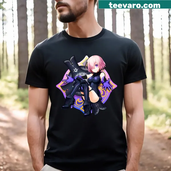 Illustration of Mashu Kyrielight from Fate Grand Order on a t-shirt