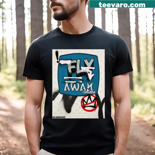 Graffiti style text design on a T-shirt